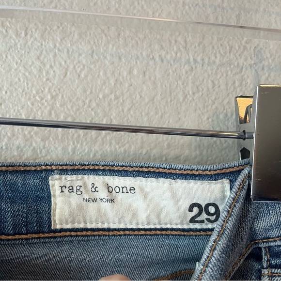 Rag & Bone High Rise Ankle Skinny Light Wash Raw Hem Jeans Size 29 - Picture 4 of 7